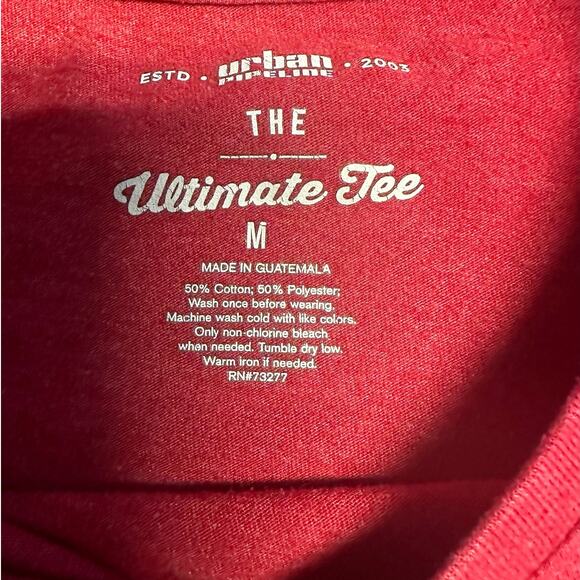 Urban Pipeline Red and Gray Color Block The Ultimate Tee Shirt Size M - Picture 3 of 5